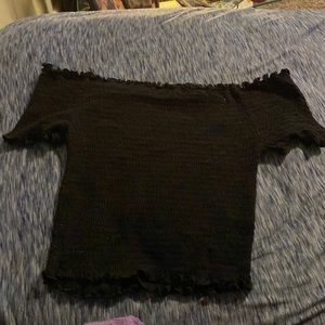 Black off the shoulder top